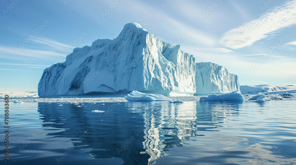 Symbolic hint at global warming and ice cap melting, AI Generated