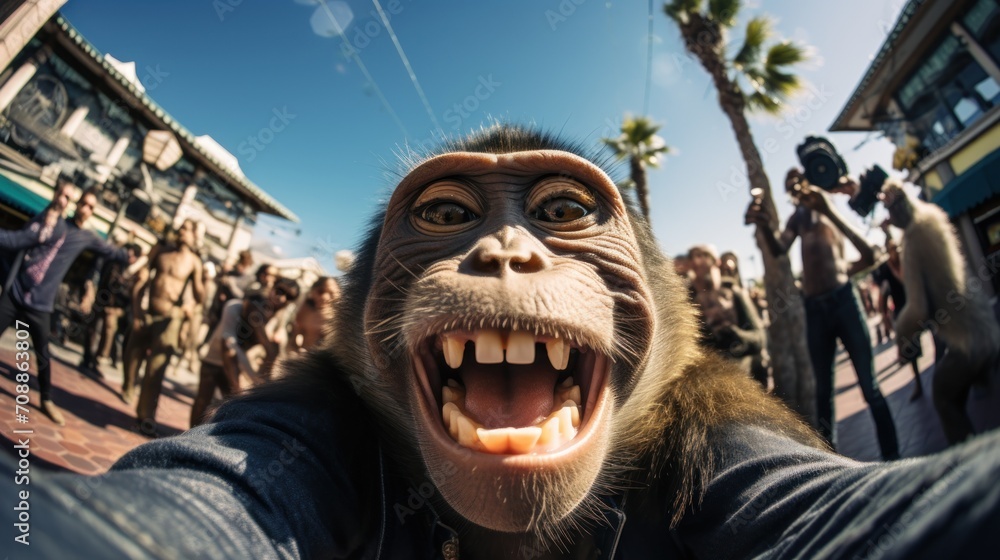 Close-up selfie portrait of a monkey. Close-up selfie portrait of a monkey.