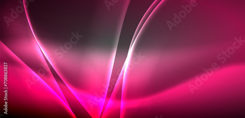 Neon-lit waves surge across background, mesmerizing dance of luminescence and motion. Dynamic backdrop captures essence of energy and modern aesthetics