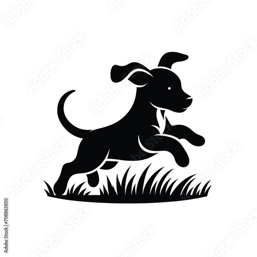 Playful Puppy Silhouette
