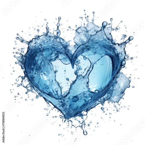 Blue heart shape made from liquid for Valentine's Day and Mother's Day