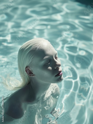 Portrait of beautiful albino woman © talkative.studio