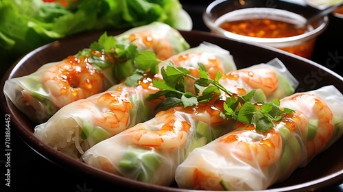 Fresh and Delicious Vietnamese Rice Paper Rolls with Shrimp