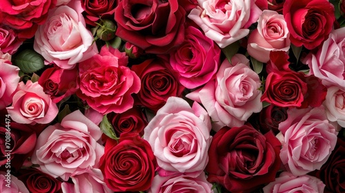 red and pink roses background banner for Valentine s Day