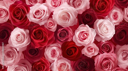 red and pink roses background banner for Valentine s Day