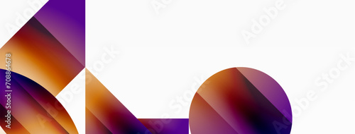 Serene gradient template. Circles and triangles mingle in minimalist perfection. Gentle fusion of forms and hues creates balanced yet captivating backdrop, embodying modern sophistication