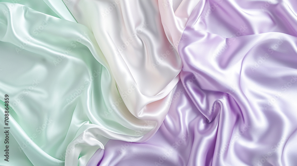 Obraz premium Light purple, mint, & butter silk background