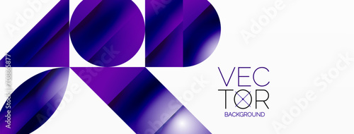 Serene gradient template. Circles and triangles mingle in minimalist perfection. Gentle fusion of forms and hues creates balanced yet captivating backdrop, embodying modern sophistication