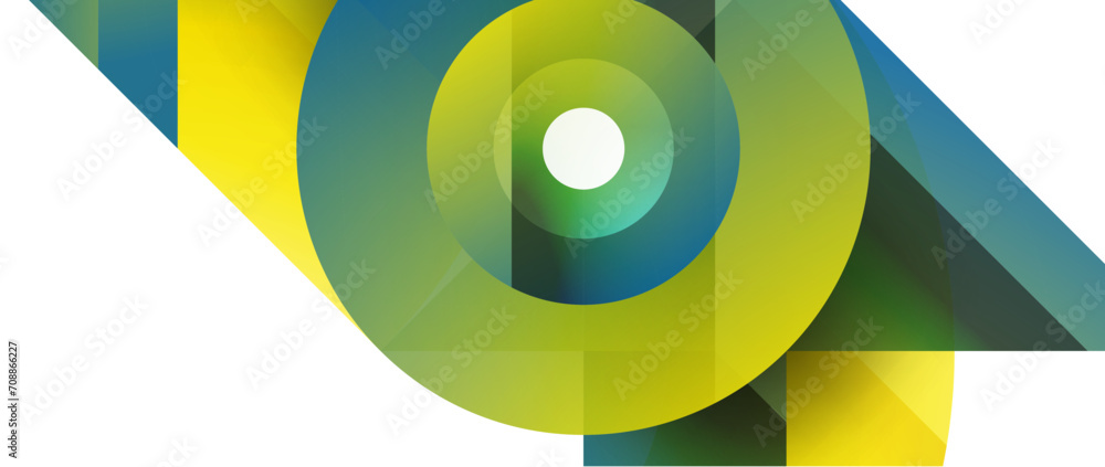 Fototapeta premium Geometric fusion - abstract harmony of triangles and circles in minimalist background design. Shapes and lines design for wallpaper, banner, background, landing page, wall art, invitation, prints