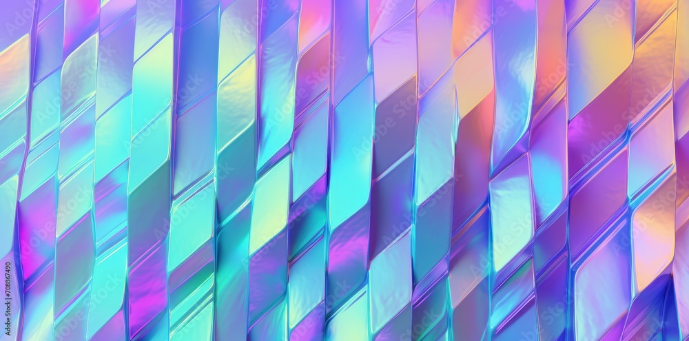 Seamless iridescent silver holographic chrome foil vaporwave background texture pattern. Seamless iridescent silver holographic chrome foil vaporwave background texture pattern.