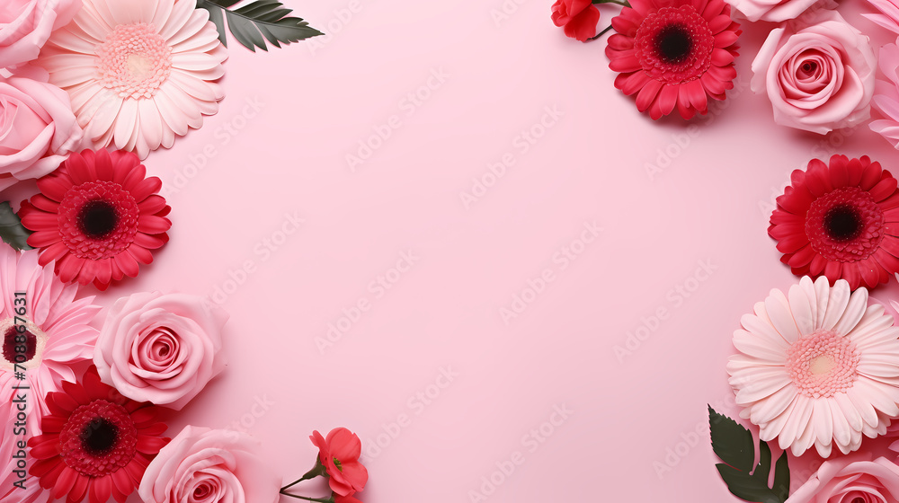 Floral frame with decorative flowers, decorative flower background pattern, floral border background Floral frame with decorative flowers, decorative flower background pattern, floral border background