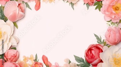 Floral frame with decorative flowers, decorative flower background pattern, floral border background © Derby