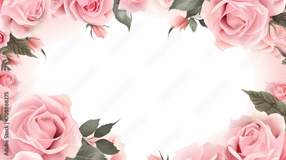 Empty floral frame with copy space for greeting card or invitation design Empty floral frame with copy space for greeting card or invitation design