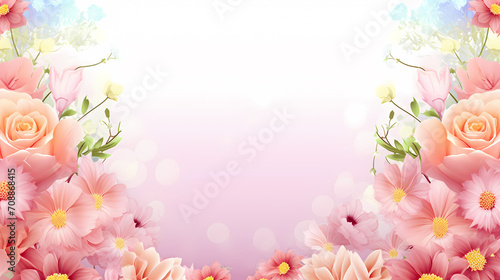 Empty floral frame with copy space for greeting card or invitation design