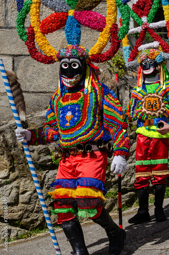 Traditional mask of the carnival of Viana do Bolo is the Boteiro. Ourense, Galicia. Spain