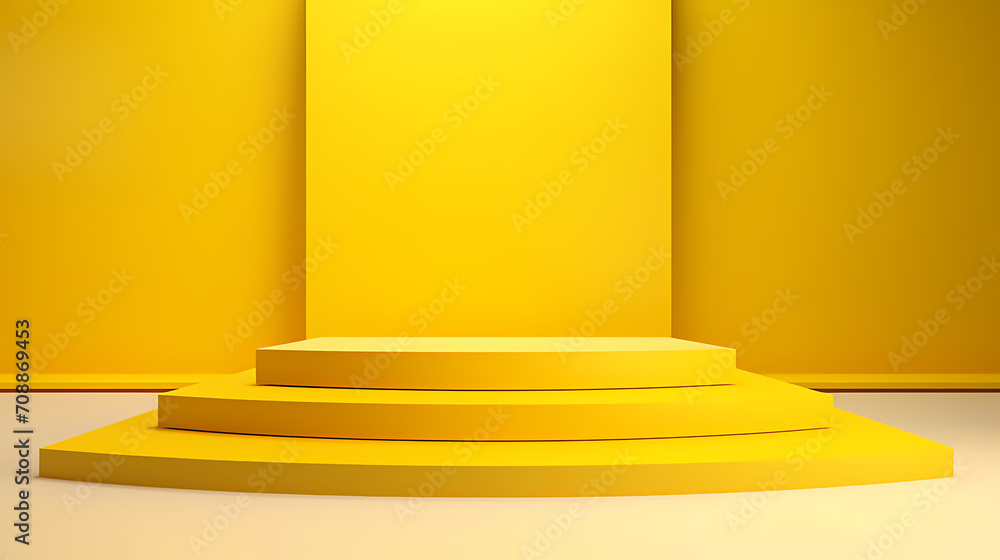 Obraz premium Modern round product advertising podium, booth, stage, product background, promotional event background