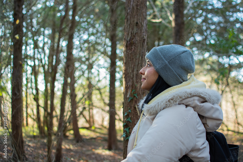 Gorgeous young lady resting in the forest Gorgeous young lady resting in the forest