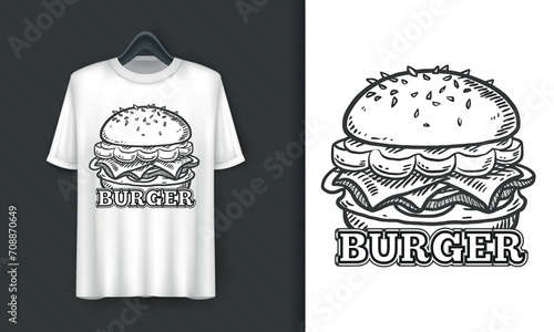 Vector food illustration t-shirt design with amazing preparation 