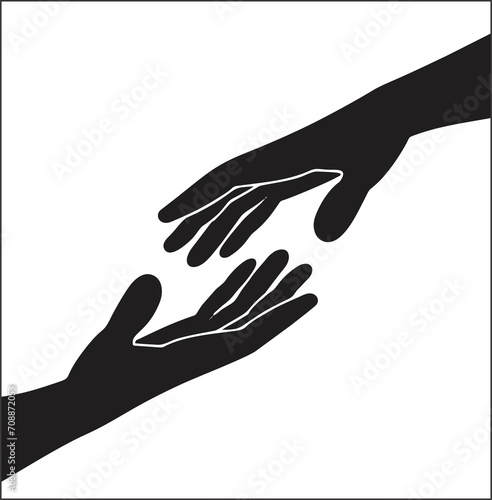 Helping hand Gesture on transparent background. Sign of help and hope. Two hands taking each other. High HD resolution, poster and banner for media and web. PNG file