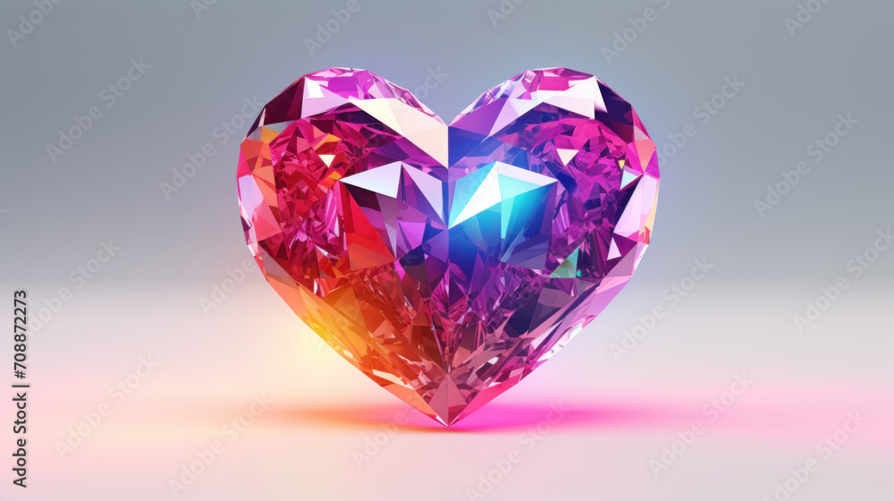 Crystal colorful heart