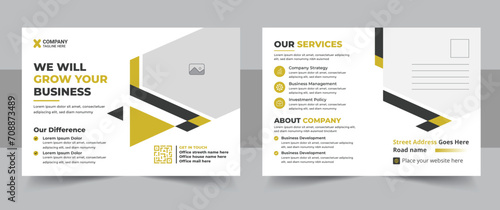Business postcard design template, Corporate eddm postcard template design vector layout