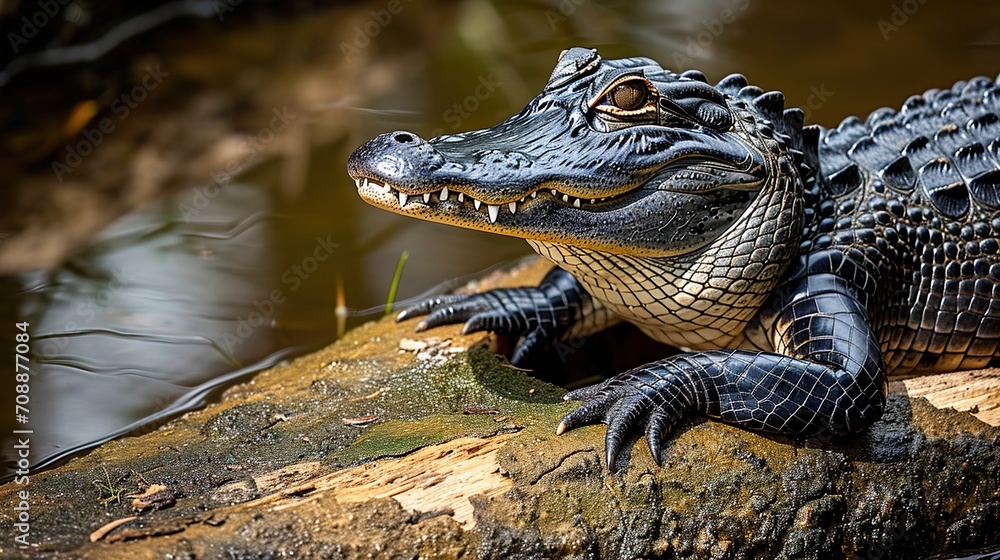 Fototapeta premium iguana in the water