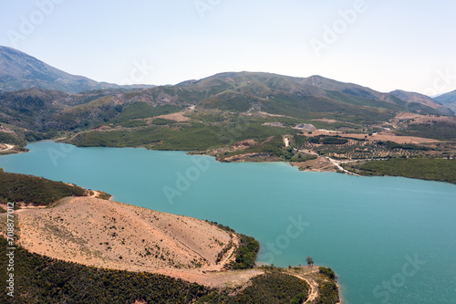 View on the Potamoi Dam on the island of crete (Greece) photo