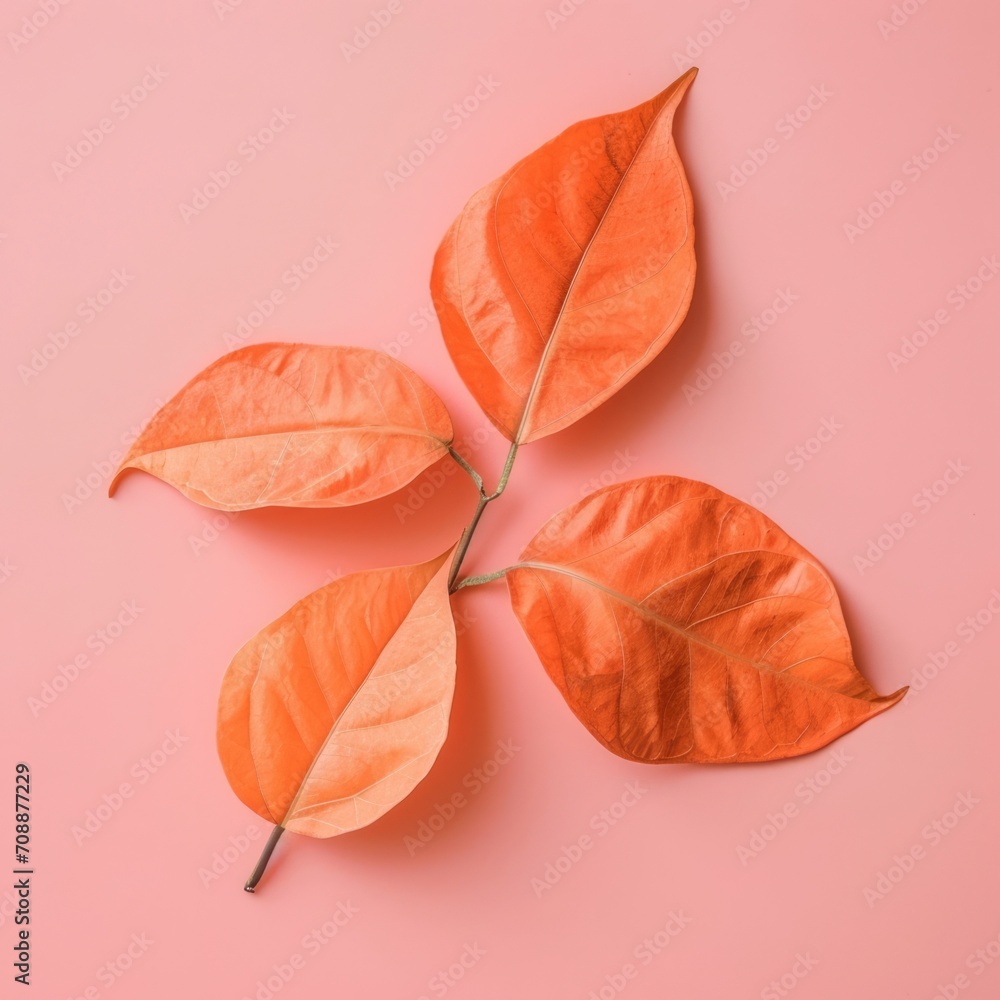 Obraz premium Photo of orange leaf sits on isolated background