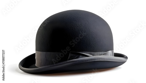 A stylish black bowler hat - isolated with clipping path photo