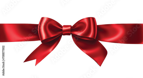 Red Ribbon Bow Realistic vector illustration