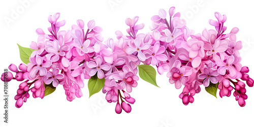 Pink lilac  spring flowers  isolated or white background 