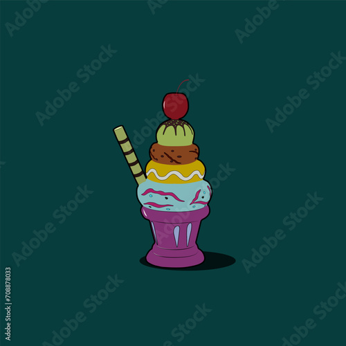 Ice cream vector illustration image