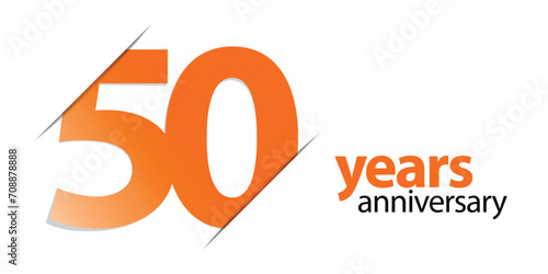 50 years anniversary vector icon, logo. Graphic design element with number