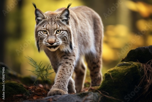 lynx in its natural habitat. portrait of a large cat, an animal of the feline family. © MaskaRad