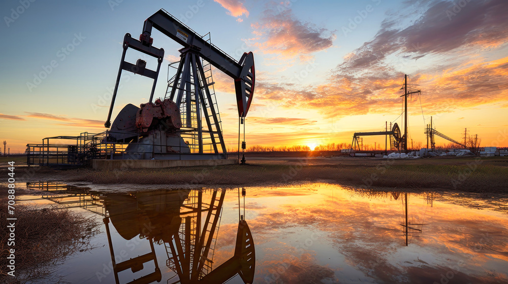 Changes in oil prices caused by the war. Oil price cap concept. Oil drilling rigs in an oil field in the desert. Extracting oil from the ground. Oil production. Changes in oil prices caused by the war. Oil price cap concept. Oil drilling rigs in an oil field in the desert. Extracting oil from the ground. Oil production.