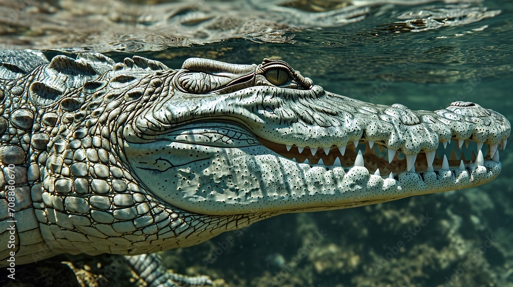 Obraz premium crocodile in the water