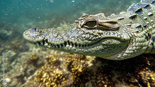 close up of a crocodile photo