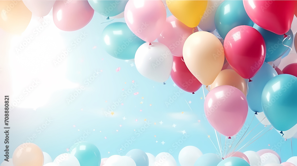 Celebration background with balloon decoration with copy space Celebration background with balloon decoration with copy space