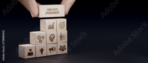 Employee engagement and team motivation. Business, Technology, Internet and network concept. 3d illustration photo