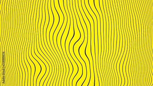 Vibrant yellow background with thin wavy lines, simple design, flat style.