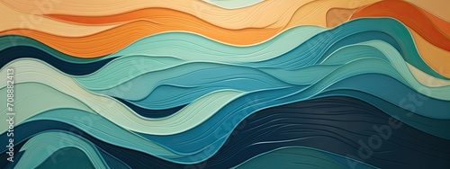 Layers of fluid sculpted paper, overlapping each other, create a mesmerizing wave-like topography