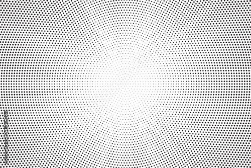 Halftone gradient sun rays pattern. abstract halftone vector dots background. monochrome dots pattern. pop art, comic small dots. star rays halftone poster. shine, explosion. sunrise rays background.	