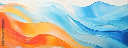 liquid blue and orange abstract background. Colorful smooth transitions. © Murda
