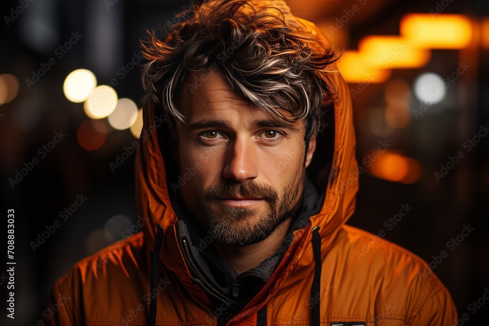 Photo Realistic of a Man in a Cozy Knit Sweater and a Beanie, Generative AI Photo Realistic of a Man in a Cozy Knit Sweater and a Beanie, Generative AI