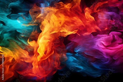 Colorful fire flames