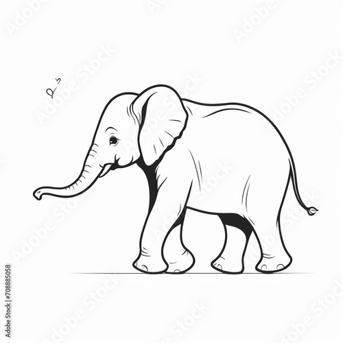 elephant pencil drawing colouring book drawing white background photo