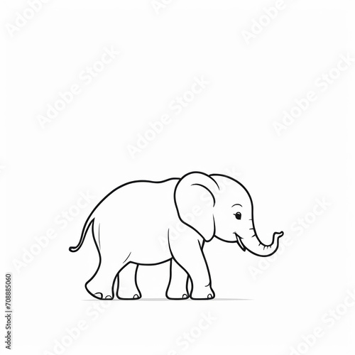 baby elephant pencil drawing colouring book drawing white background