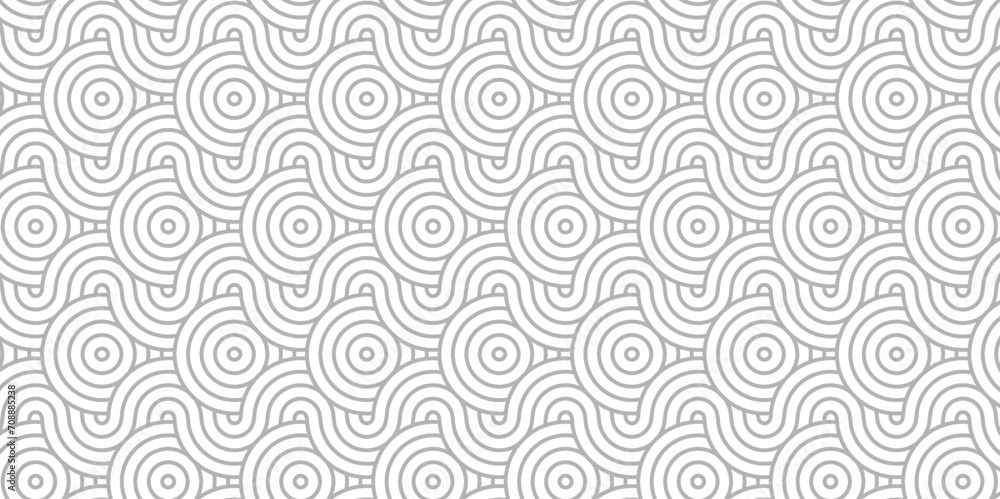 Modern diamond geometric waves spiral pattern and abstract circle wave lines. Gray seamless tile stripe geomatics overlapping create retro square line backdrop pattern background. Overlapping Pattern.