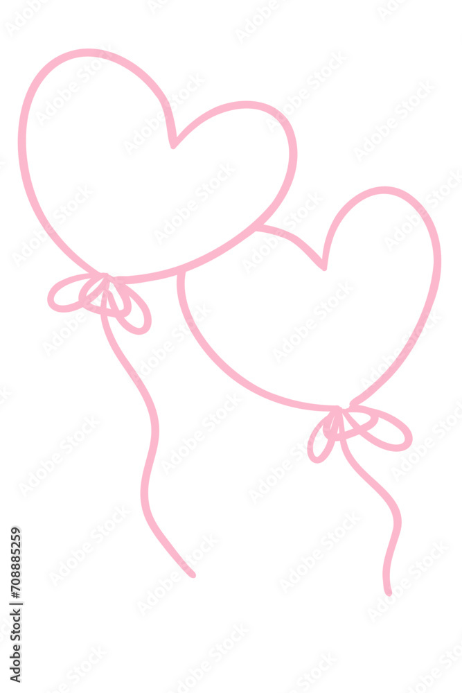 valentine_heart balloon_doodle_vector files