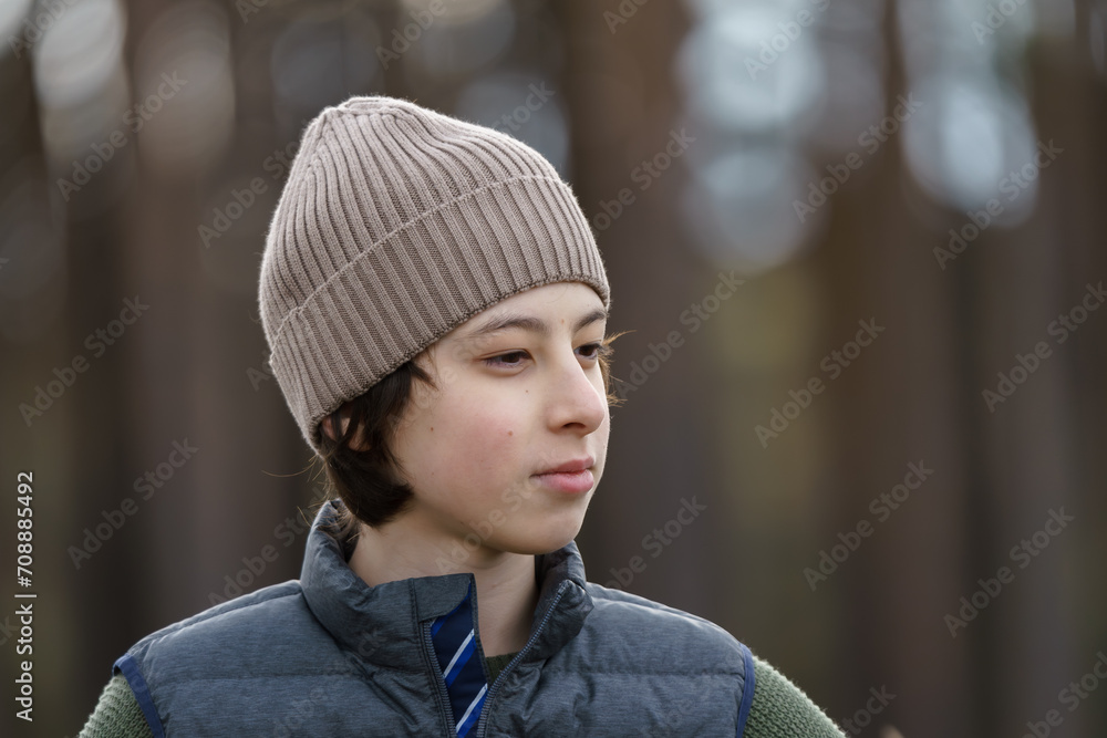 Portrait of a teenager against a background of nature. Portrait of a teenager against a background of nature.